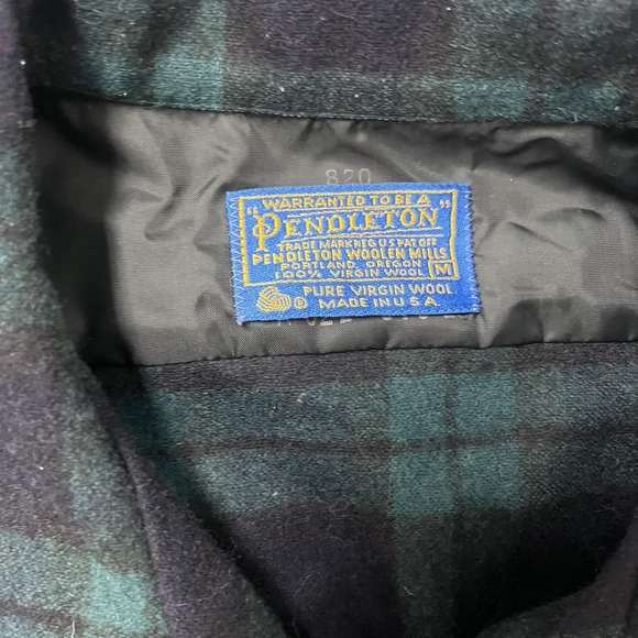 Vintage Pendleton Shirt Mens Medium Plaid Wool Button Up Made USA 90s - Picture 2 of 6